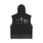 Vintage Washed Zip-Up Hooded Tank Top