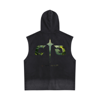 Vintage Washed Zip-Up Hooded Tank Top