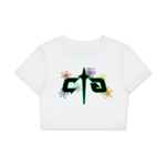 " Floral " Women's Fitted Crop Tee